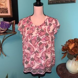 Black Rainn Paisley Blouse Shirt Top